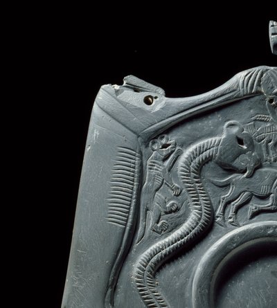 Ceremonial Palette with a Reservoir for Grinding Eye Paint (detail) by Egyptian